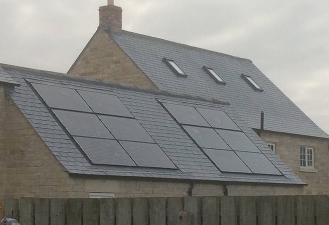 Solar panels on the rooftop